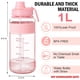 thumbnail image 2 of Botella de agua deportiva con pajita, botellas de agua de 1 l/2 l con marcador y tapa a prueba de fugas y botella sin asa de sudor Sincero  Hogar, 2 of 5