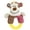 Brown, variant on Pet Life ® 'Ring-O-Round' Plush Squeaking and Rubber Teething Newborn Puppy Dog Toy