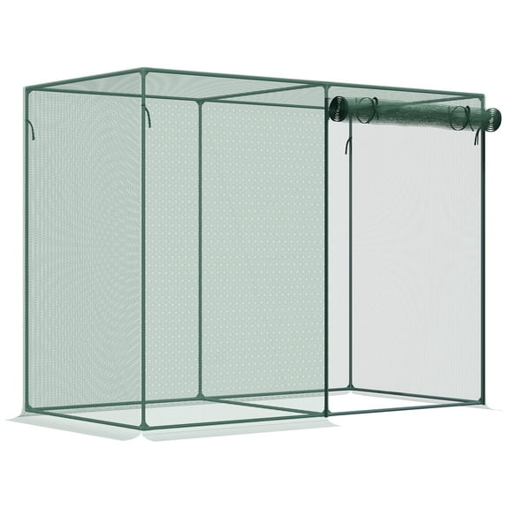 6' x 3' Crop Cage, Plant Protection Tent with Zippered Doors for Vegetable Garden, Backyard, Green