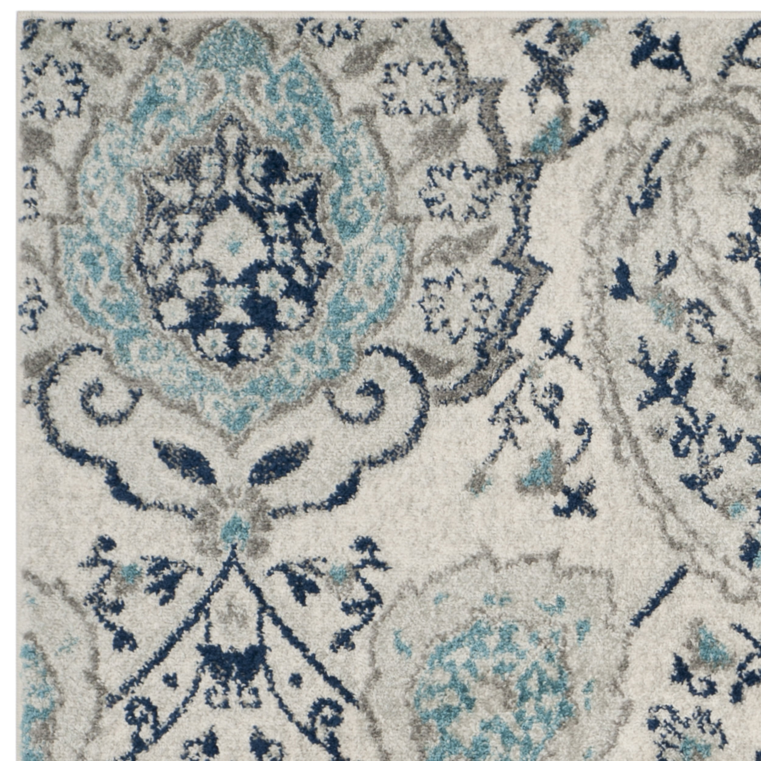 SAFAVIEH Madison Hope Floral Paisley Area Rug, Cream/Light Grey, 4' x 4' Square