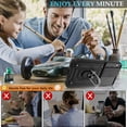 thumbnail image 3 of Compatible with OnePlus 12 Case with Screen Protector*2 with Slide Camera Cover, 360°Rotation Ring Kickstand [Military Grade] 1+ 12 Case for OnePlus 12 Phone Case,Black, 3 of 14