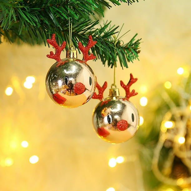 mfyjkho adornos navideños de plástico con diseño de cabeza de ciervo, para colgar en el árbol, para decoración navideña, 5 x 8 cm y 6 x 12 cm (juego de 2)