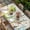 Off-white, variant on Easter Table Cloths for 4 Foot Rectangle Tables, Eggs Gnomes Bunny Elegant Pastoral Rustic Patio Waterproof Elastic Fitted Tablecloths, Washable Rectangular Table Cover for Camping