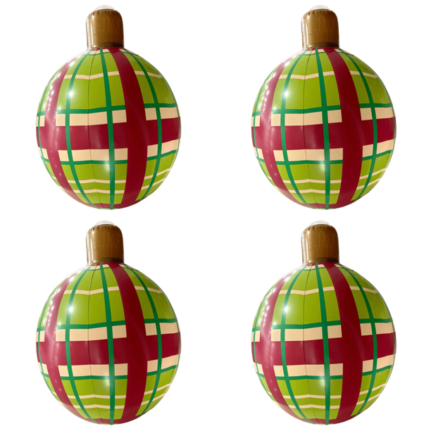 Navidad Inflable 24 Pulgadas Decorada Al Aire Libre (y) Rojo Verde