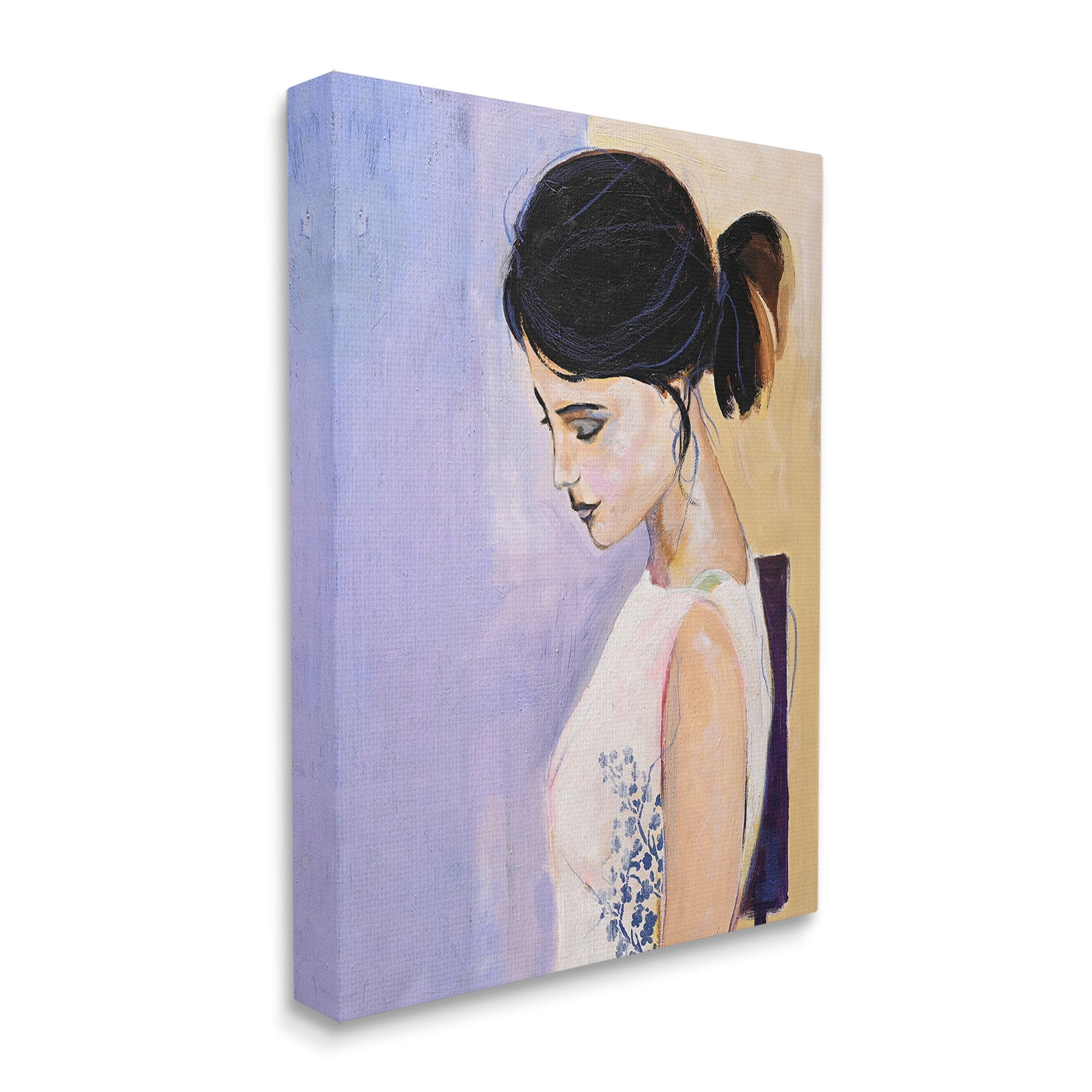 Stupell Industries Traditional Portrait of Woman Abstract Painting Gallery Wrapped Canvas Art Print Wall Art, 24 x 30