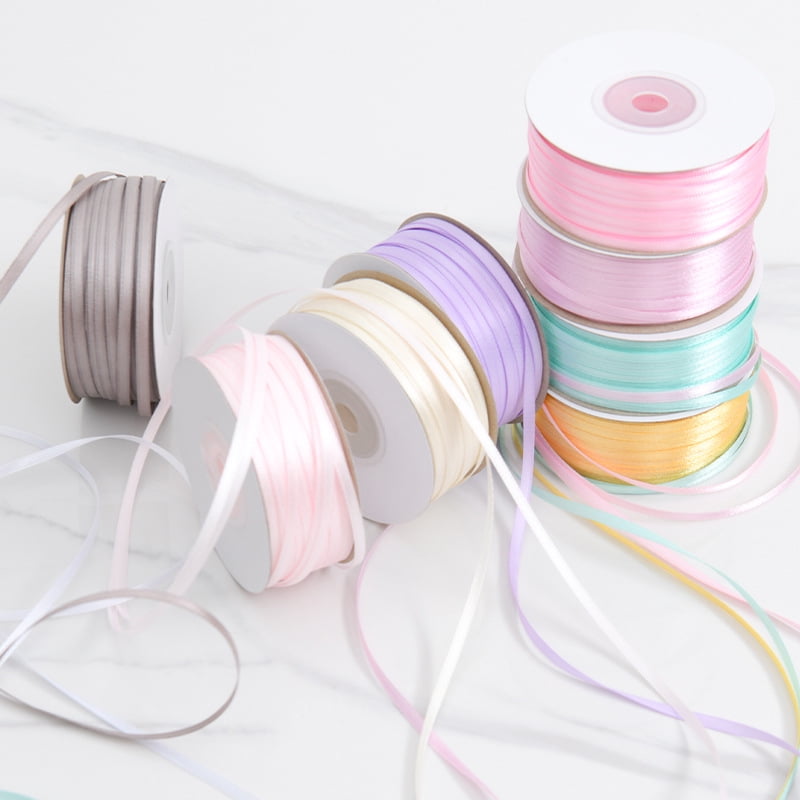 Firefly Hope 2 Roll Fade-Resistant Wrinkle-Free Navy Blue 1/8-Inch Double-Sided Satin Craft Ribbon, 500-Yard Thin Ribbon for Gift Wrapping, Party Decor, Jewelry Hanging Embellishments