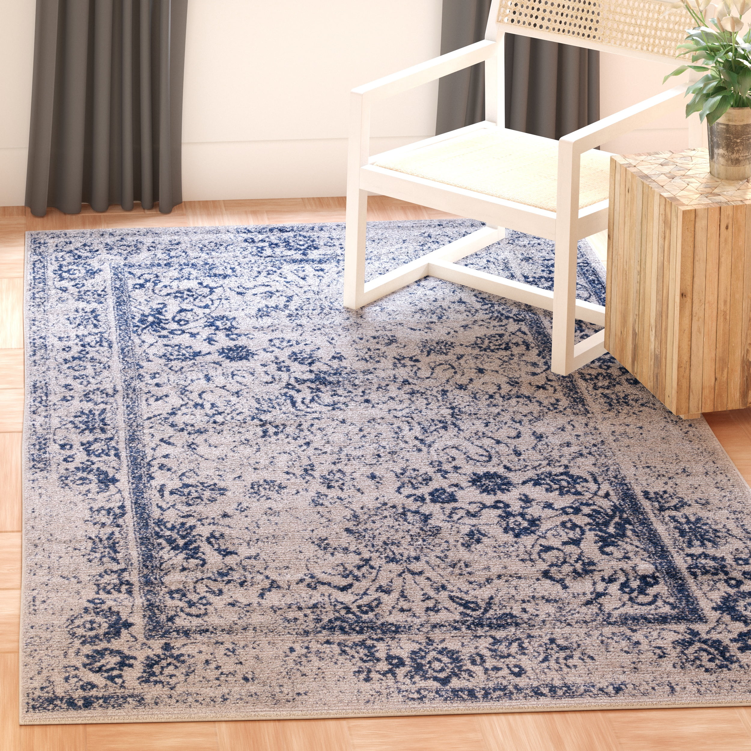 Safavieh Adirondack Wyatt Traditional Distressed Area Rug, Gray/Navy, 2' x 3'