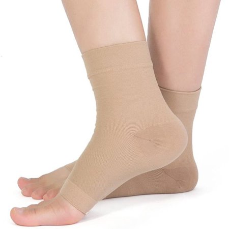 Increases Cirulation 1Pair Heel Pads Eases Swelling Compression Sleeves Foot Care Inserts Tight Casual Socks Ankle Support Compression Socks Plantar Fasciitis Socks NUDE L