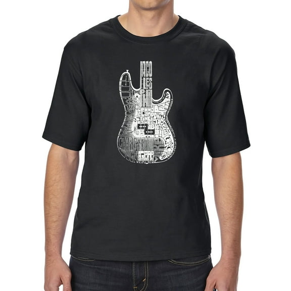 Men's Tall and Long Word Art T-shirt - Bass Guitar