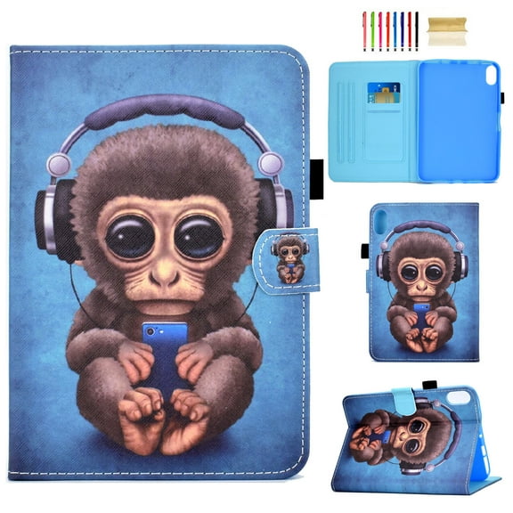 TECH CIRCLE iPad 10th Generation Case 2022,Multi-Angle Viewing Stand Folio Wallet Smart Cover with Auto Wake/Sleep Protectivev Slim Case for Apple iPad 10th Generation 10.9 inch 2022,Monkey