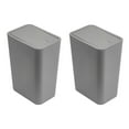 thumbnail image 2 of AuroraX 2.2 Gallon Bathroom Trash Can with Press Top Lid Affordable Luxury Rectangle Odor Seal Gray 2 Pcs Trash Bin Plastic Modern for Bathroom Bedroom Office, 2 of 8