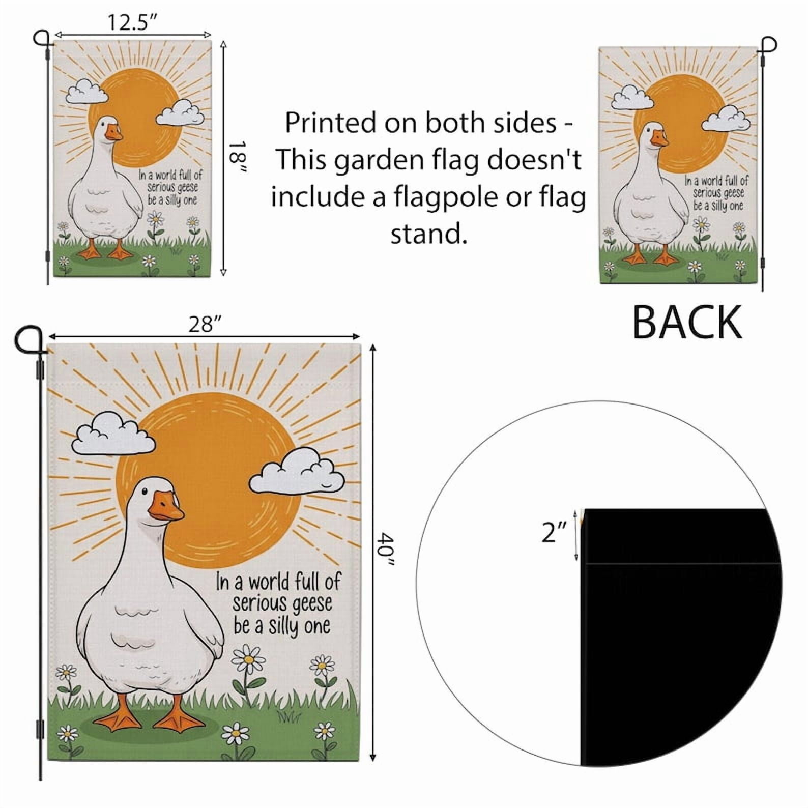 TiniDecor Silly Goose Garden Flag – 36”x60” Funny Animal Yard Sign, Whimsical Outdoor Decor
