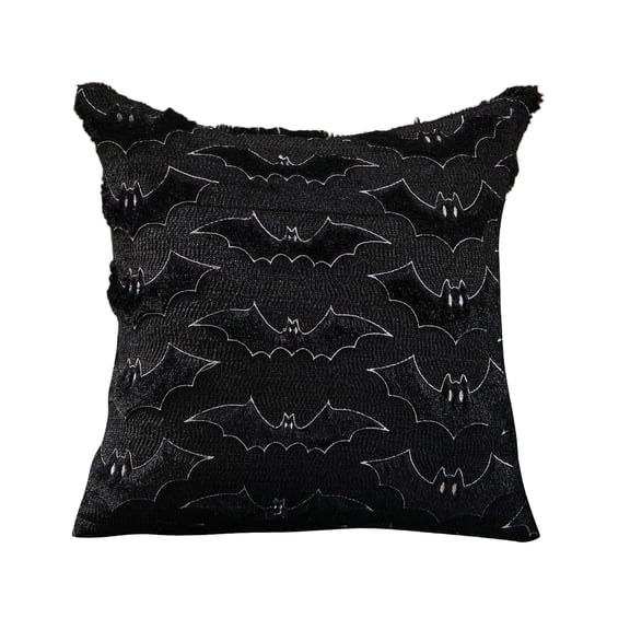 Halloween Throw Pillow Covers 18x18 Inch, Soft Plush Embroidered Decorative Square Pillowcases, Farmhouse Holiday Cushion Covers for Couch Sofa Living Room Bedroom Outdoor Home Decor