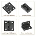 thumbnail image 3 of 4Pcs Adjustable 180 Degree Hinges, 40mmx40mm Zinc Alloy Locking Leaf Table Hinges, Bifold Door Drop Leaf Hinge for Wooden Box Dining and Table Cabinets, Black, 3 of 6