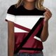 thumbnail image 2 of Tops Cortos para las Mujeres, Estampado Cuello Redondo Camiseta de Manga Corta, Moda Casual Blusa de Poliéster Ligero, 2 of 8