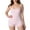 Pink, variant on QSAWXQZ Women's Seamless Shapewear Romper Lace Trim Mid-Thigh Tummy Control Butt Lifting Crew Neck Sleeveless Bodysuit for Under Dress Daily Slimming Body Shaper Shorts L