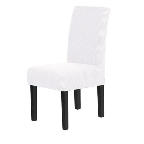 Stretch Dining Chair Covers Feature Textured Checked Jacquard Fabric Parsons Chair Slipcover Thick Chair Protectors