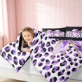 thumbnail image 3 of Erosebridal Leopard Bow Print Twin Comforter Sets for Girls, Cheetah Animal Spots Girly Bedding Set, Black Reversible 2-Piece 1 Comforter and 1 Pillowcase, 3 of 6