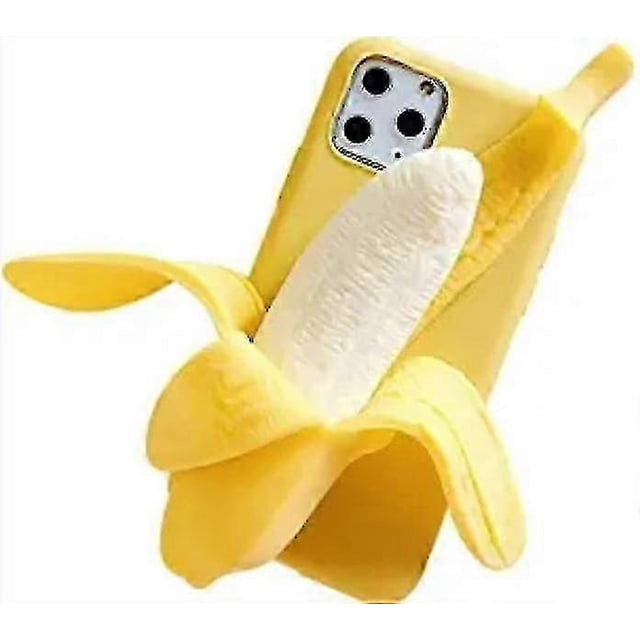 3D Yellow Banana Silicone Phone Case for iPhone