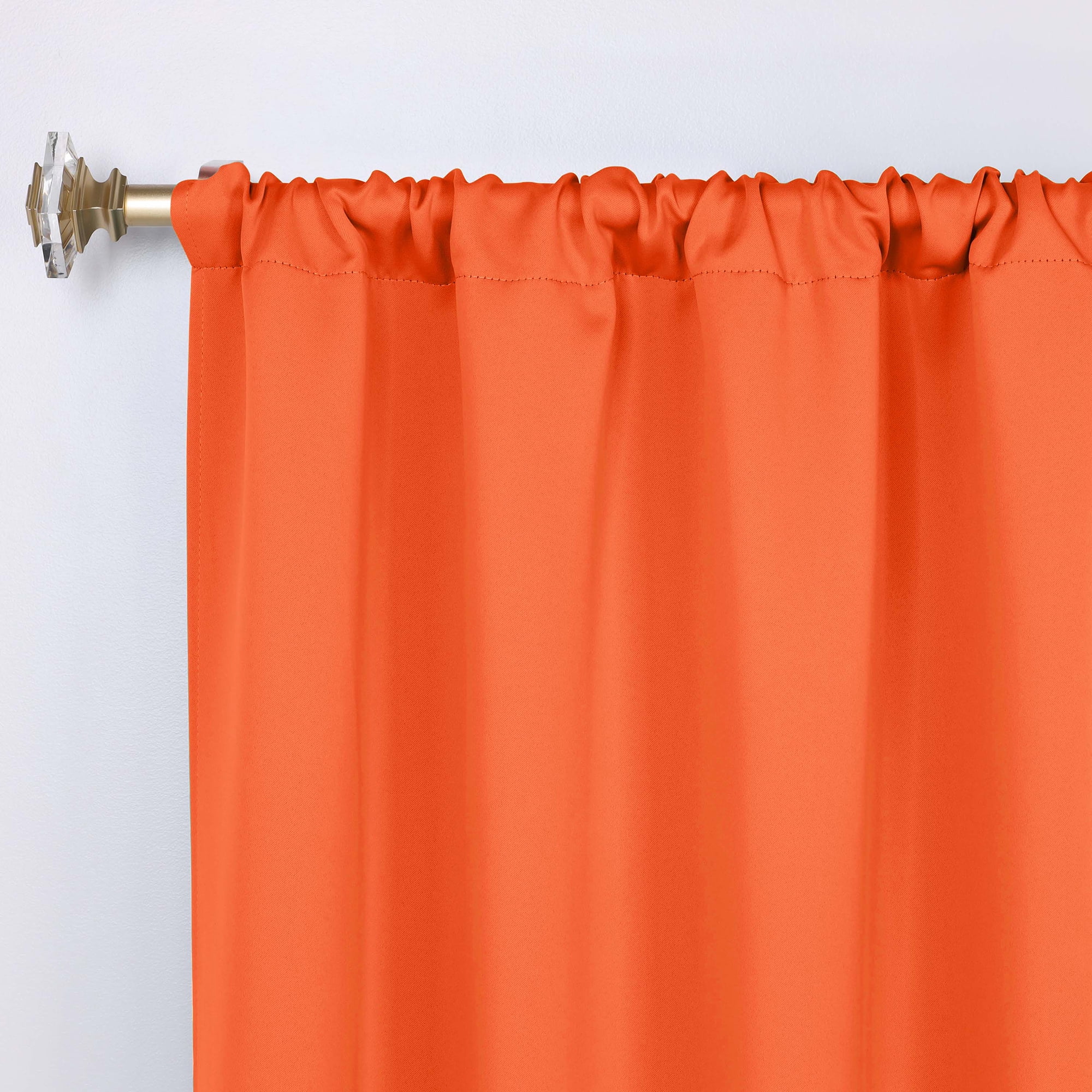 Superior Blackout Solid Light Filtering Rod pocket Curtain Panel Set, 36" x 72", Rust