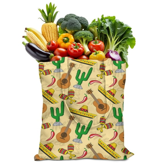 Reusable Canvas Tote Bag – Boho Desert Cactus & Succulent Design – Southwestern Watercolor Botanical Print – Aesthetic Kawaii Eco Tote Bag – Minimalist Vintage Cotton Bag for Women