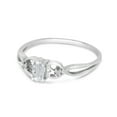thumbnail image 3 of 10k White Gold Oval White Topaz And Diamond Ring, 3 of 6