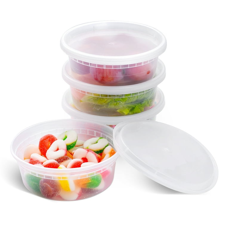 Freshware Food Storage Containers [50 Set] 8 oz Plastic Deli