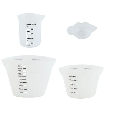 

4pcs Silicone Measuring Cups and Measuring Cylinder Tool Graduated Split Cup