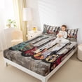 thumbnail image 4 of Homewish 3D Guitar Queen Sheet Sets for Men, Musical Instruments Flat Sheet, Rock and Roll Music Queen Fitted Sheet, Breathable Home Decor, 4 Pieces, 4 of 7