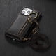 thumbnail image 3 of Funda de cuero con correa para el hombro para iPhone, funda de lujo con cremallera para tarjetas, 11, 12, 13, 14, 15, 16 Pro Max Plus, funda con cordón para teléfono, 3 of 5