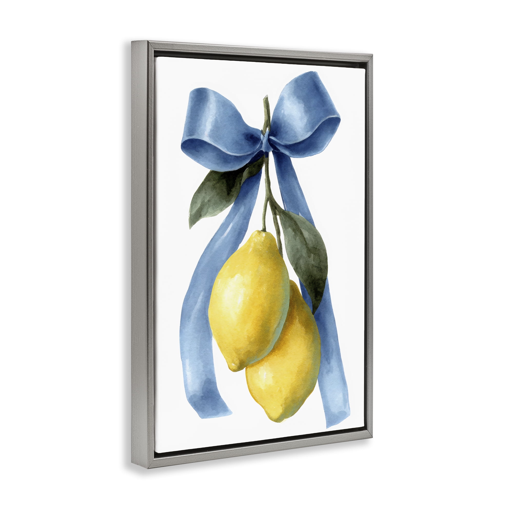Stupell Industries Sweet & Sour Lemons Gray Framed Floater Canvas Wall Art, design by Petal Prints Design