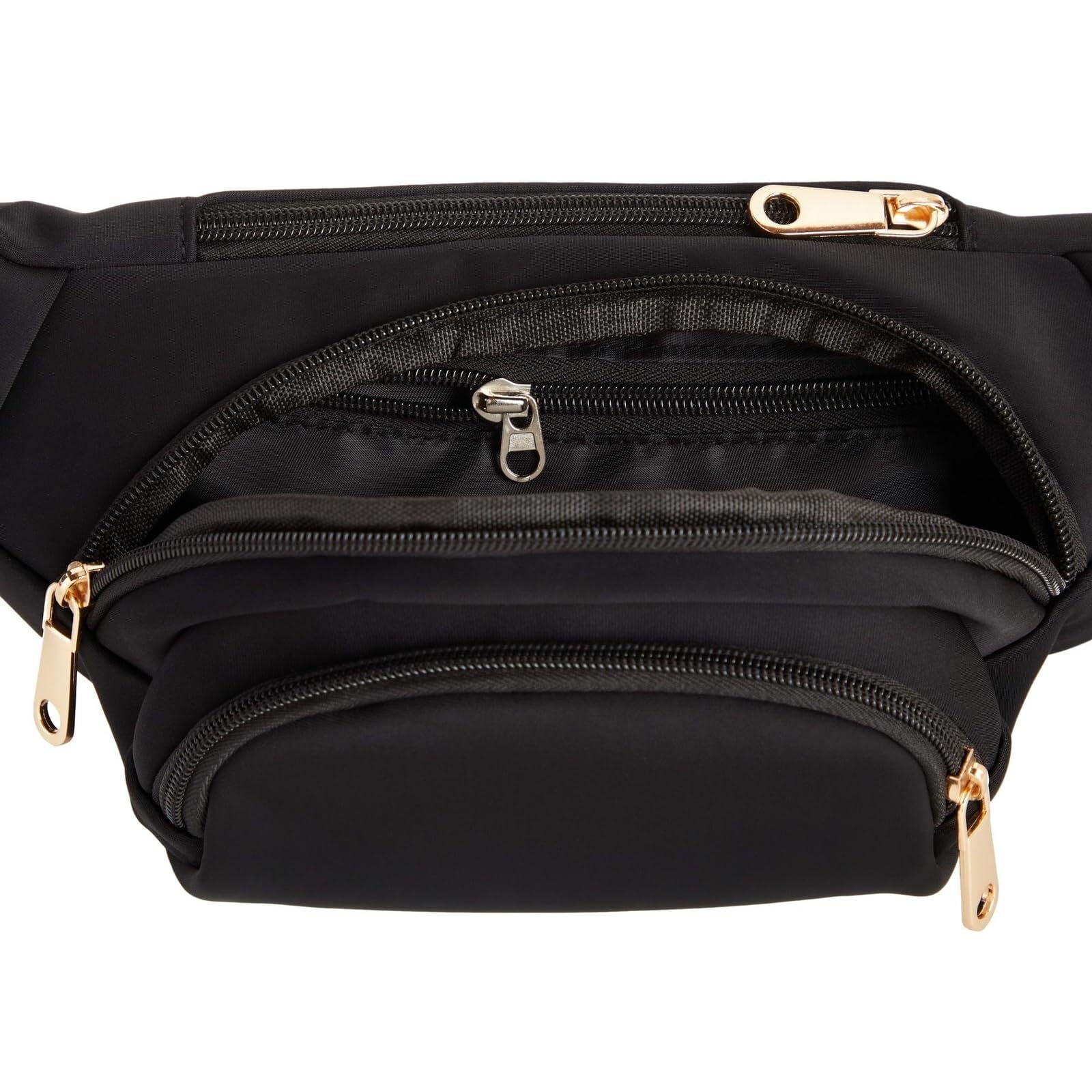 Black Extra Large Fanny Pack Plus Size, Crossbody Bag with Adjustable Belt Straps Fits 34-60 Inch Waist (Expands to 5XL)