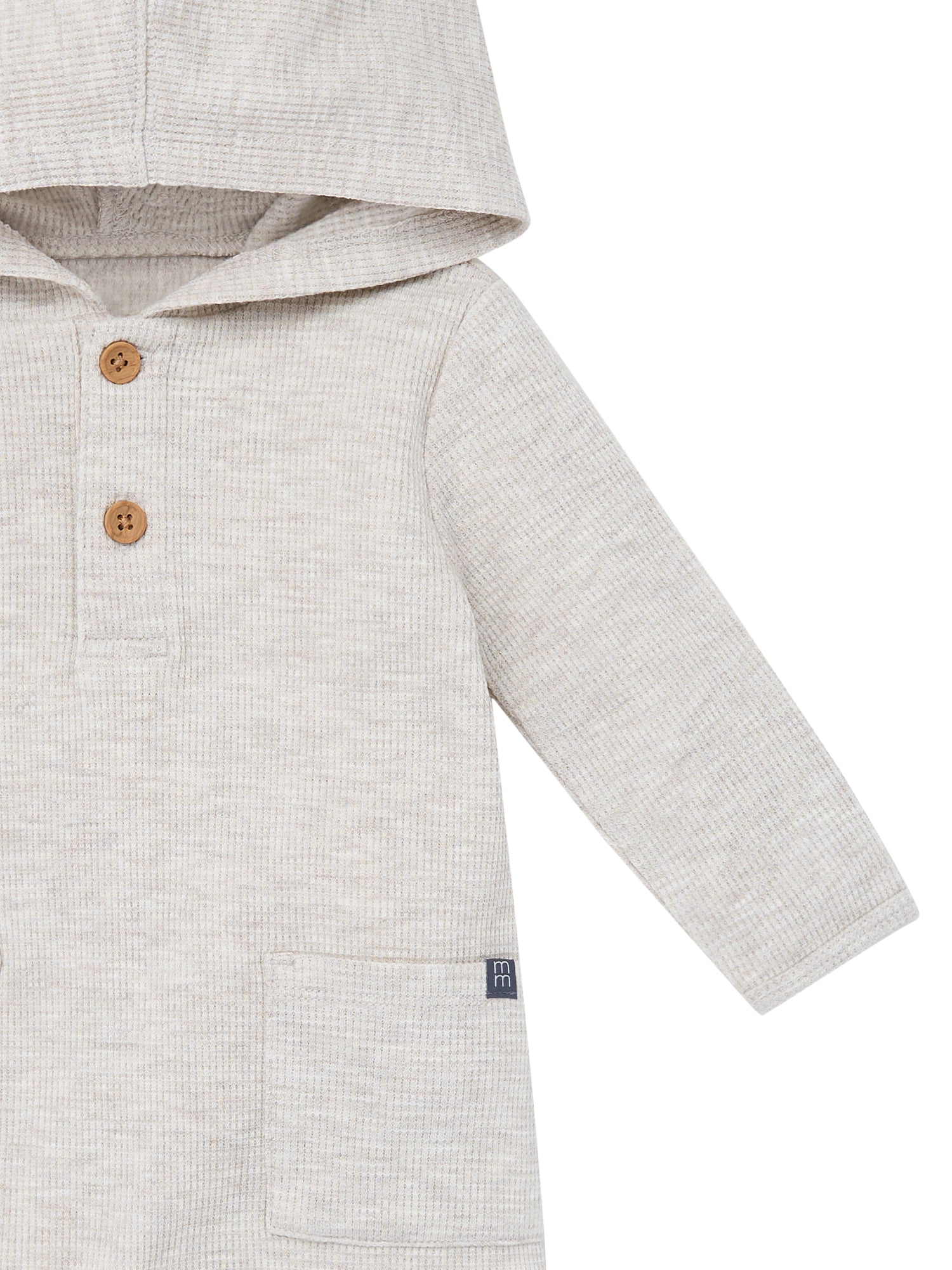 Modern Moments by Gerber Baby Boy Hacci Hooded Long Sleeve Romper, Sizes 0/3 Months - 24 Months