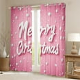 thumbnail image 2 of jejeloiu Merry Christmas Curtains Pack of 2 (42x84 Each),Xmas Snowflake Curtains Blackout,Pink White Bedroom Curtains For Girl,Red White Home Decor, 2 of 6