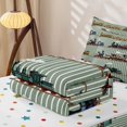 thumbnail image 6 of Manfei Vintage Train Zipper Twin Comforter Sets with Fitted Sheet and 2 Pillowcases,Green Line Pattern Zipper Bedding Set,Polkadot Reversible,4pcs, 6 of 8