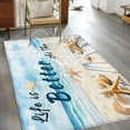 thumbnail image 4 of 3x5 Area Rugs, Summer Coastal Beach Non-Skid Rubber Backing Large Rectangle Rugs - Living Room Bedroom Home Office, Ocean Wave Starfish Shell Indoor Floor Mat Carpets Washable Rug, 4 of 9