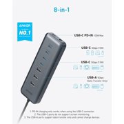 Anker USB C Hub, 8-in-1 5Gbps Data Hub, USB Splitter with 3 USBA and 4 USBC Ports, 100W PD-in, 2-in-1 USB-Connector