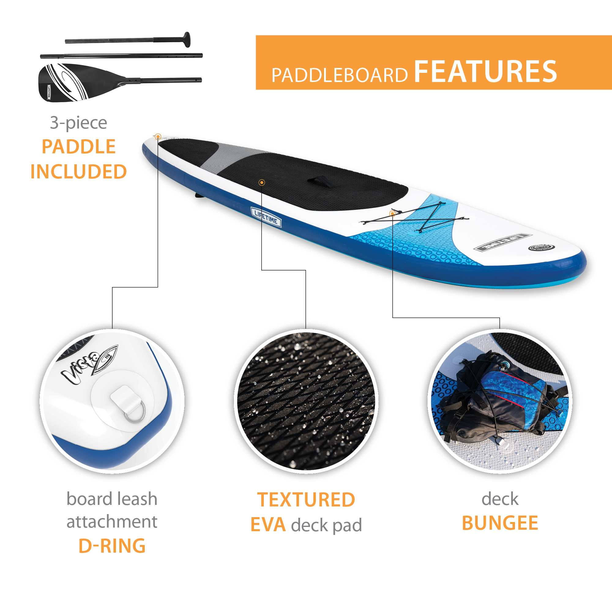Lifetime Vista 11 ft Inflatable Stand-Up Paddle Board with Paddle (90934)