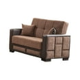 thumbnail image 2 of Ottomanson 63" Convertible Loveseat Sleeper with Storage, Modern Chenille Sofa for Small Spaces, Brown, 2 of 6