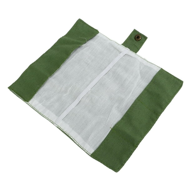 Rollo Organizador De Cubiertos, Diseño De Botón De Durabilidad Bolsa De Vajilla De Camping De Lona Suave Que No Ocupa El Lugar 2PCS Para Exteriores ANGGREK verde