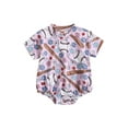 thumbnail image 1 of Gupgi Bébé Garçon Fille Baseball Romper Manches Courtes Imprimé Floral Bodysuits, 1 of 1