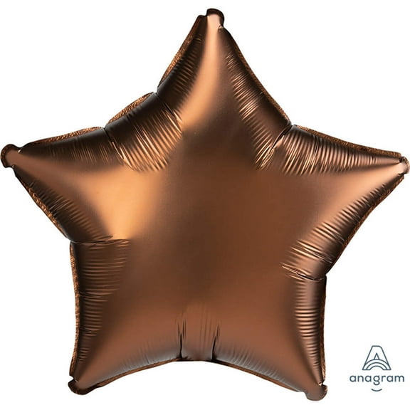 19 inch Star - Satin Luxe Cocoa Anagram Foil Mylar Balloon - Party Supplies Decorations