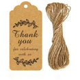 thumbnail image 3 of HWZWT Brown Gift Tags Thank You For Sending Paper Tags With Us Wedding Party Discount Tags 96 Wedding Party Discount Tags, 3 of 5