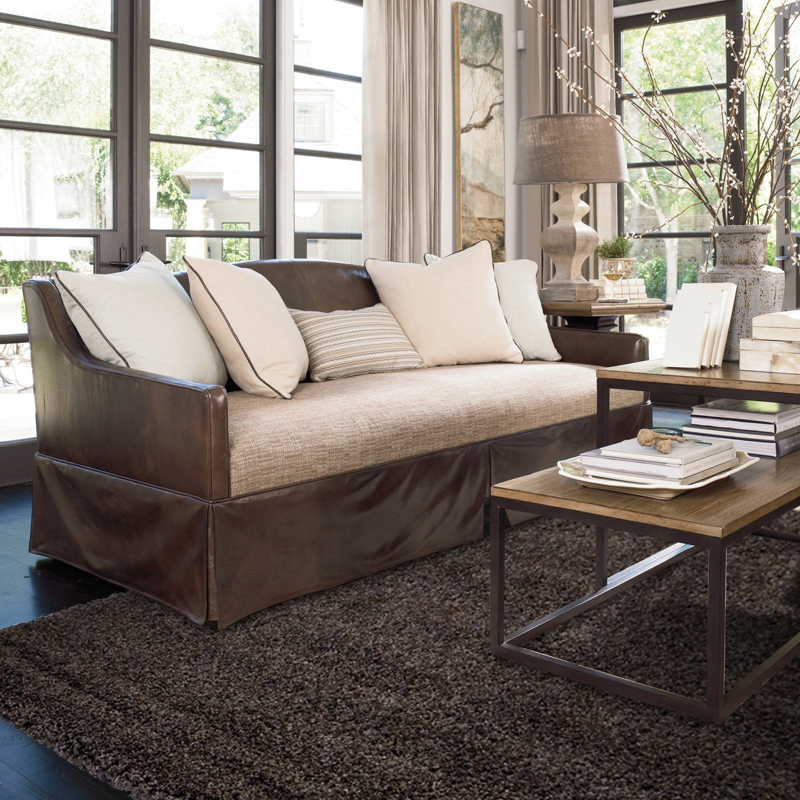 Gertmenian Ultimate Shag Solid Color Oatmeal Indoor Area Rug, 5x8