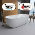 thumbnail image 4 of Hana 55" Oval Shape  Acrylic Freestanding  Soaking Bathtub - Matte White, 4 of 16