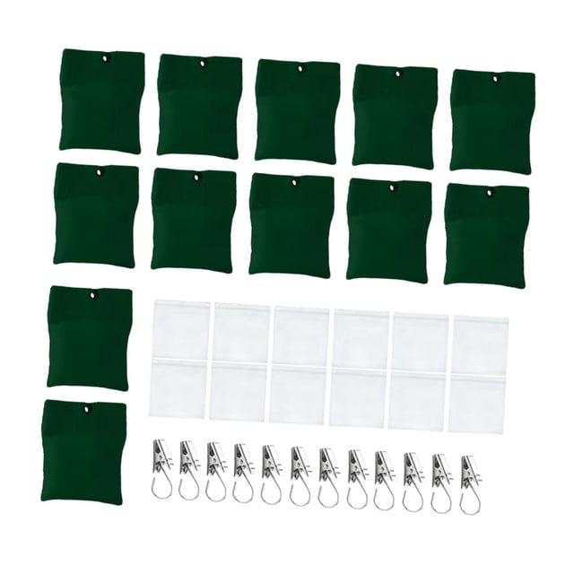 Tnarru 12 Pcs Poids pour Rideaux d'Extérieur Sacs Lestés pour Rideaux Professionnels Réutilisables avec Pinces Robustes pour Ensembles de Films de Drapeaux Patio Vert