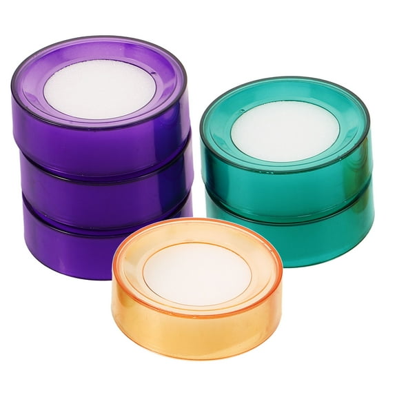 MERRYHAPY 6Pcs Finger Sponge for Money Counting Assorted Color Round Shape 2.7x2.7x1in