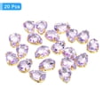 thumbnail image 3 of Unique Bargains 20Pack Teardrop Sew on Rhinestone - 10x7mm Glass Teardrop Crystal Rhinestones in Gold Prong Setting (Light Purple), 3 of 7