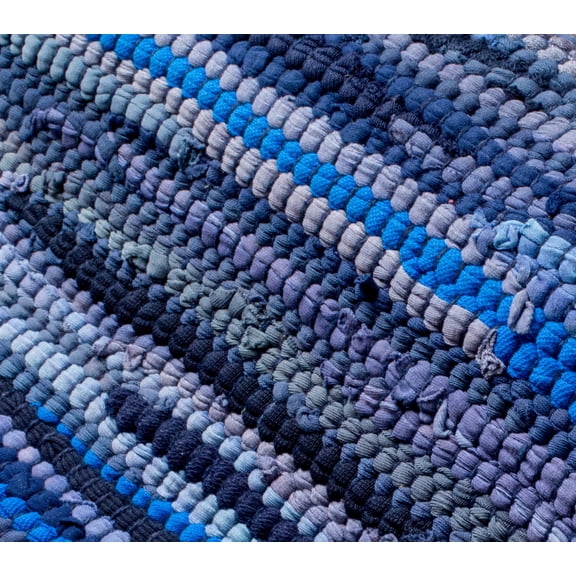 Savi Home Hand Woven 100% Cotton Chindi Rag Rug 20"x32" - Navy , Recycled Reversible Rug, Boho Farmhouse Rugs for Living Room, Dining Room, Kitchen, Entryway, Bedroom Rugs