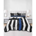 thumbnail image 2 of Full Size Quilt Bedding Set, Blue American Flag Reversible Summer Quilt 3 Pieces, Vintage USA Flag Stars Lightweight Bedspreads Coverlets with 2 Pillow Shams for All Seasons, 2 of 5